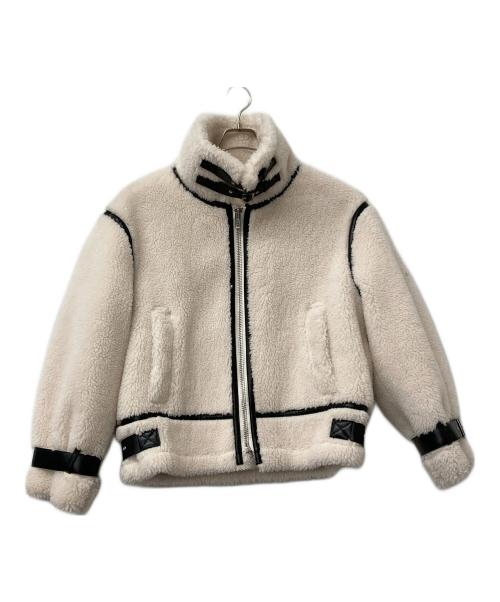 FRAY ID（フレイ アイディー）FRAY ID (フレイ アイディー) ボアジャケット ホワイト×ブラックの古着・服飾アイテム