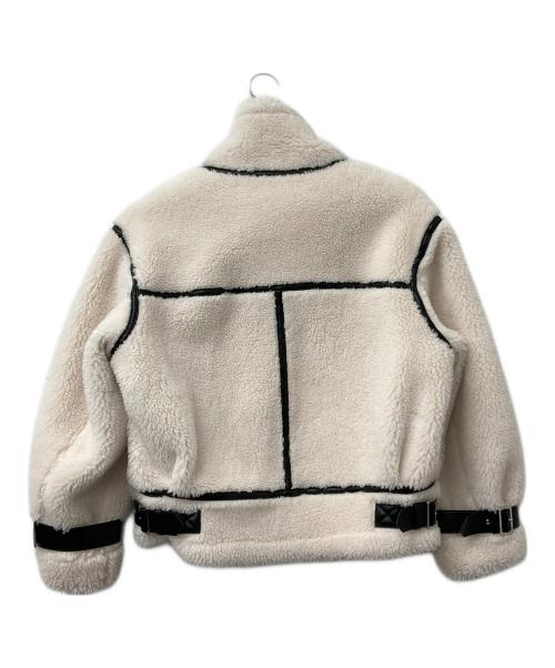 FRAY ID（フレイ アイディー）FRAY ID (フレイ アイディー) ボアジャケット ホワイト×ブラックの古着・服飾アイテム