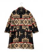 PENDLETONペンドルトン）の古着「ロングコート ネイティブ柄コート」｜ブラック×ブラウン