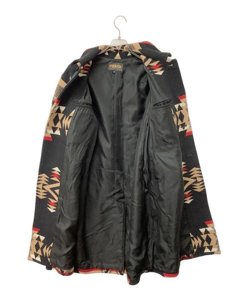 PENDLETON（ペンドルトン）PENDLETON (ペンドルトン) ロングコート ネイティブ柄コート ブラック×ブラウン サイズ:Mの古着・服飾アイテム