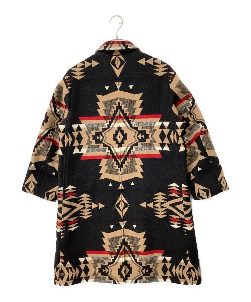 PENDLETON（ペンドルトン）PENDLETON (ペンドルトン) ロングコート ネイティブ柄コート ブラック×ブラウン サイズ:Mの古着・服飾アイテム