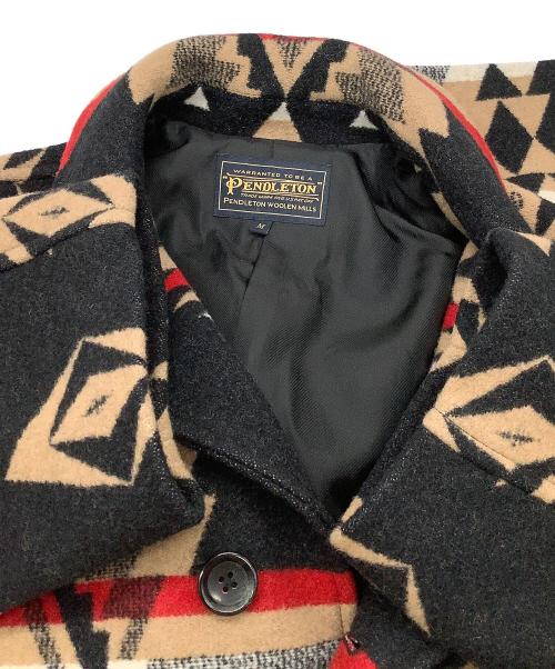 PENDLETON（ペンドルトン）PENDLETON (ペンドルトン) ロングコート ネイティブ柄コート ブラック×ブラウン サイズ:Mの古着・服飾アイテム