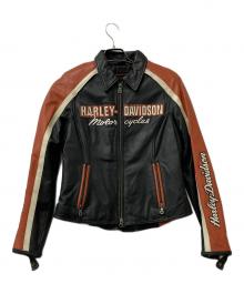 HARLEY-DAVIDSON（ハーレーダビッドソン）の古着「シングルライダースジャケット」｜ブラック×ブラウン