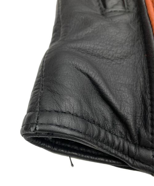 HARLEY-DAVIDSON（ハーレーダビッドソン）HARLEY-DAVIDSON (ハーレーダビッドソン) シングルライダースジャケット ブラック×ブラウン サイズ:Sの古着・服飾アイテム