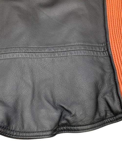 HARLEY-DAVIDSON（ハーレーダビッドソン）HARLEY-DAVIDSON (ハーレーダビッドソン) シングルライダースジャケット ブラック×ブラウン サイズ:Sの古着・服飾アイテム