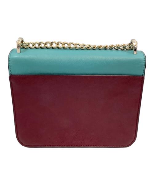 Kate Spade（ケイトスペード）Kate Spade (ケイトスペード) チェーンショルダーバッグ ブルー×ワインレッドの古着・服飾アイテム