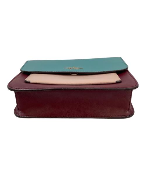 Kate Spade（ケイトスペード）Kate Spade (ケイトスペード) チェーンショルダーバッグ ブルー×ワインレッドの古着・服飾アイテム