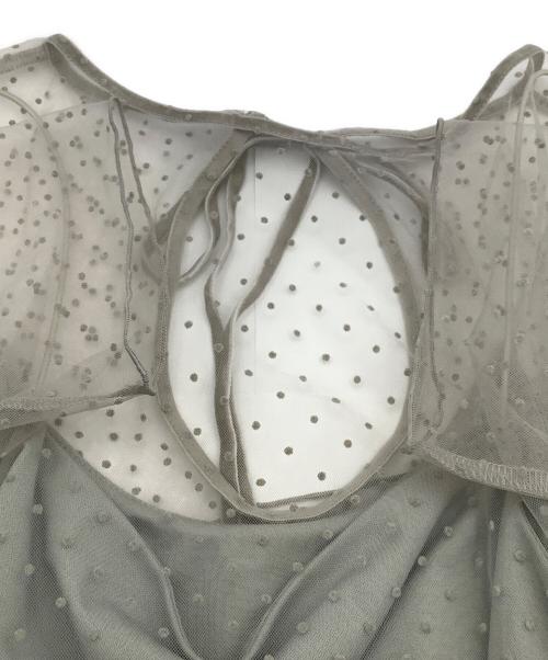 Snidel（スナイデル）Snidel (スナイデル) 半袖カットソー シアーカットチュールトップス グレー サイズ:Fの古着・服飾アイテム