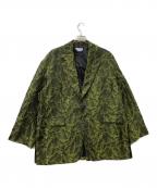 MAISON SPECIALメゾンスペシャル）の古着「ジャケット ワッシャージャガードプライムオーバーテーラードジャケット」｜グリーン×ブラック