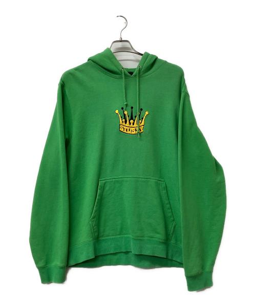 stussy（ステューシー）stussy (ステューシー) プルオーバーパーカー グリーン サイズ:Lの古着・服飾アイテム