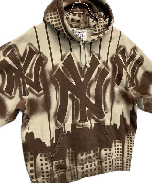 SUPREME（シュプリーム）SUPREME (シュプリーム) MLB (エムエルビー) New York Yankees Airbrush Hooded Sweatshirt ブラウン サイズ:Lの古着・服飾アイテム