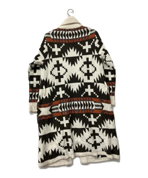 PENDLETON（ペンドルトン）PENDLETON (ペンドルトン) 厚手カーディガン ニット総柄ロングガウン ホワイト サイズ:Mの古着・服飾アイテム