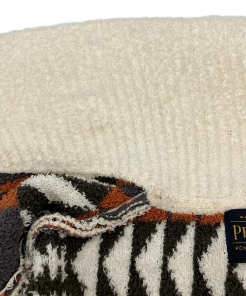 PENDLETON（ペンドルトン）PENDLETON (ペンドルトン) 厚手カーディガン ニット総柄ロングガウン ホワイト サイズ:Mの古着・服飾アイテム