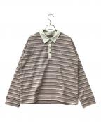 HER LIP TOハーリップトゥ）の古着「長袖カットソー Laurel Emblem Polo Shirt」｜ピンク