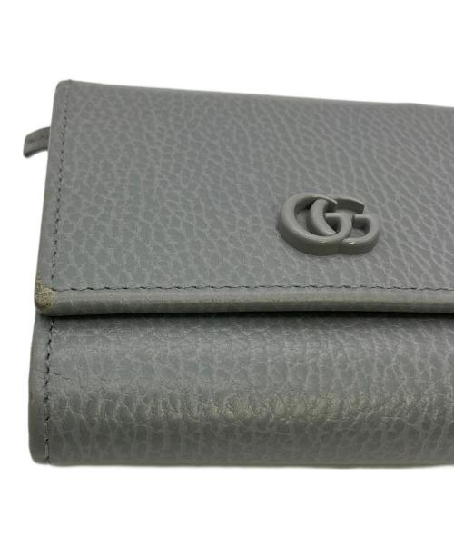 GUCCI（グッチ）GUCCI (グッチ) 3つ折り財布 GGマーモント グレーの古着・服飾アイテム