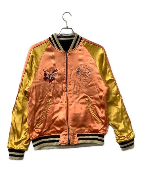 AVIREX（アヴィレックス）AVIREX (アヴィレックス) スカジャン SOUVENIR COLLECTION FADED VELVETEEN SUKA JACKET AVIREX 50th ANNIVERSARY ネイビー×オレンジ サイズ:Mの古着・服飾アイテム