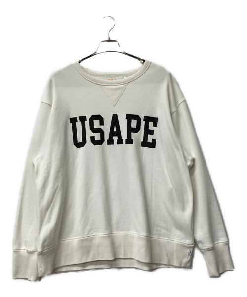 SAPEur（サプール）SAPEur (サプール) クルーネックスウェット USAPE  ホワイト サイズ:XLの古着・服飾アイテム
