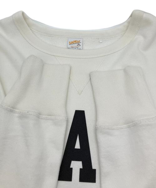 SAPEur（サプール）SAPEur (サプール) クルーネックスウェット USAPE  ホワイト サイズ:XLの古着・服飾アイテム