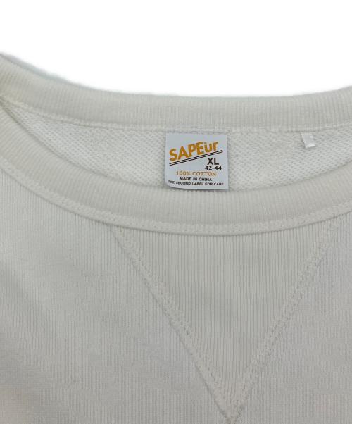 SAPEur（サプール）SAPEur (サプール) クルーネックスウェット USAPE  ホワイト サイズ:XLの古着・服飾アイテム