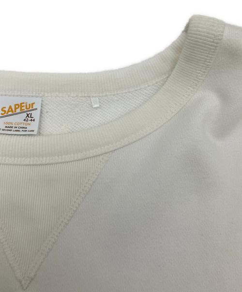 SAPEur（サプール）SAPEur (サプール) クルーネックスウェット USAPE  ホワイト サイズ:XLの古着・服飾アイテム