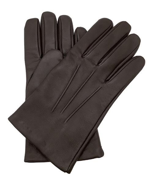 Dents（デンツ）Dents (デンツ) 手袋 レザーグローブ Three-Point Cashmere-Lined Leather Gloves ブラウン サイズ:8の古着・服飾アイテム