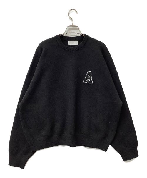 ACYM（アシーム）ACYM (アシーム) 厚手ニット A logo sweat ニット ブラック サイズ:Fの古着・服飾アイテム
