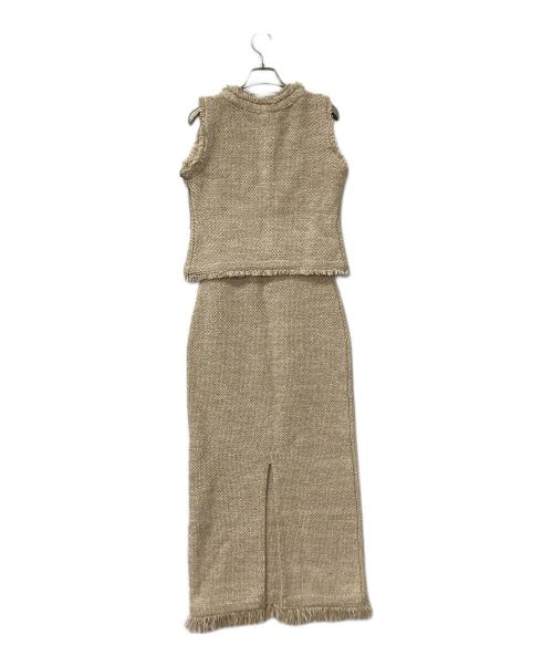 anuans（アニュアンス）anuans (アニュアンス) カールヤーンツイードセットアップ ベージュ サイズ:Sの古着・服飾アイテム