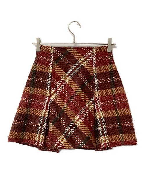 Snidel（スナイデル）Snidel (スナイデル) スカート ロービングチェックミニスカート レッドの古着・服飾アイテム