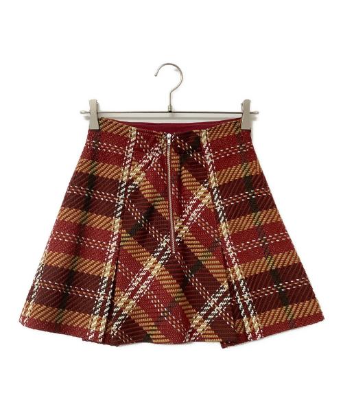 Snidel（スナイデル）Snidel (スナイデル) スカート ロービングチェックミニスカート レッドの古着・服飾アイテム