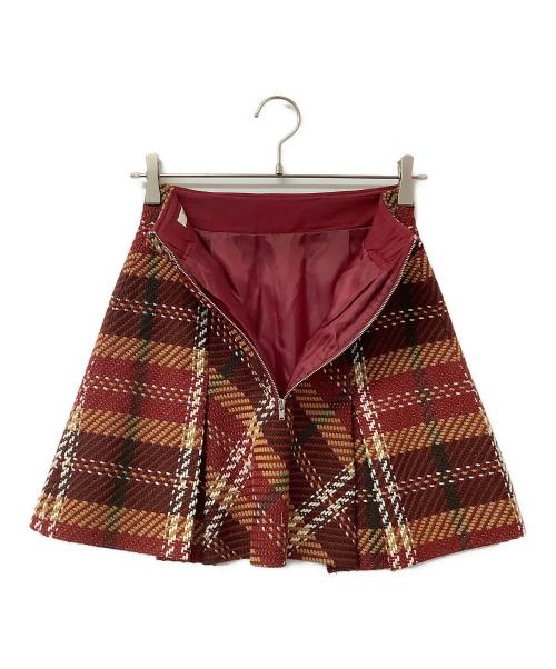 Snidel（スナイデル）Snidel (スナイデル) スカート ロービングチェックミニスカート レッドの古着・服飾アイテム