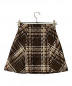 Snidelスナイデル）の古着「スカート Sustainableロービングチェックミニスカート」｜ブラウン
