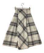 Snidelスナイデル）の古着「スカート ロービングチェックロングスカート」｜ホワイト×ブラック