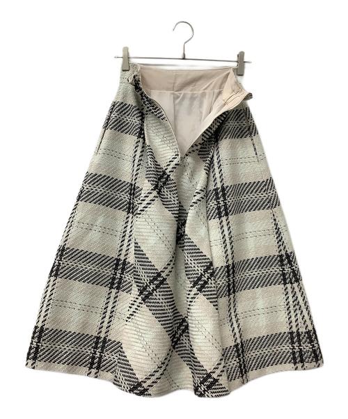 Snidel（スナイデル）Snidel (スナイデル) スカート ロービングチェックロングスカート ホワイト×ブラックの古着・服飾アイテム