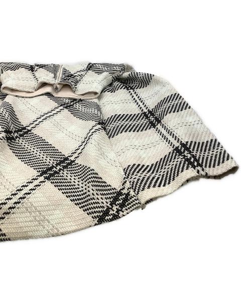 Snidel（スナイデル）Snidel (スナイデル) スカート ロービングチェックロングスカート ホワイト×ブラックの古着・服飾アイテム