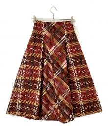 Snidel（スナイデル）の古着「スカート ロービングチェックロングスカート」｜レッド