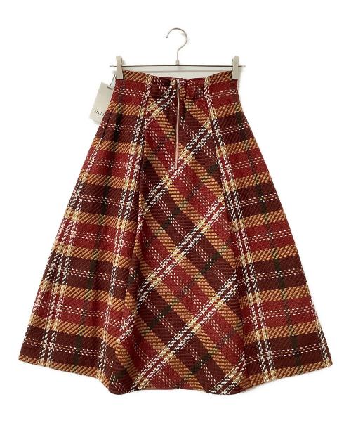Snidel（スナイデル）Snidel (スナイデル) スカート ロービングチェックロングスカート レッドの古着・服飾アイテム