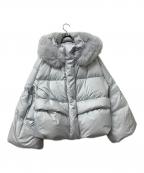 FRAY IDフレイ アイディー）の古着「ダウンコート フードファーショートダウンコート」｜スカイブルー