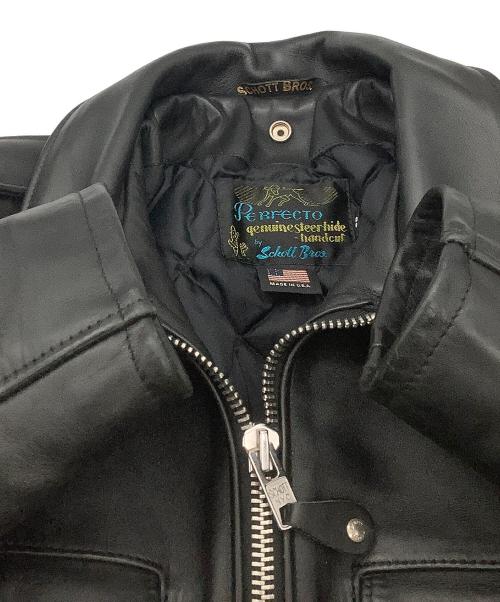 Schott（ショット）Schott (ショット) レザージャケット ポリスマンジャケット ブラック サイズ:38の古着・服飾アイテム