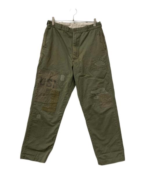 AVIREX（アヴィレックス）AVIREX (アヴィレックス) ARMY CHINO PANTS REPAIR CUSTOM カーキ サイズ:Ｌの古着・服飾アイテム