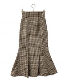 Snidel（スナイデル）の古着「スカート ハイウエストマーメイドスカート」｜ブラウン×ブラック