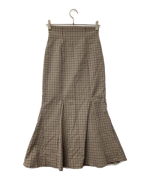 Snidel（スナイデル）Snidel (スナイデル) スカート ハイウエストマーメイドスカート ブラウン×ブラックの古着・服飾アイテム