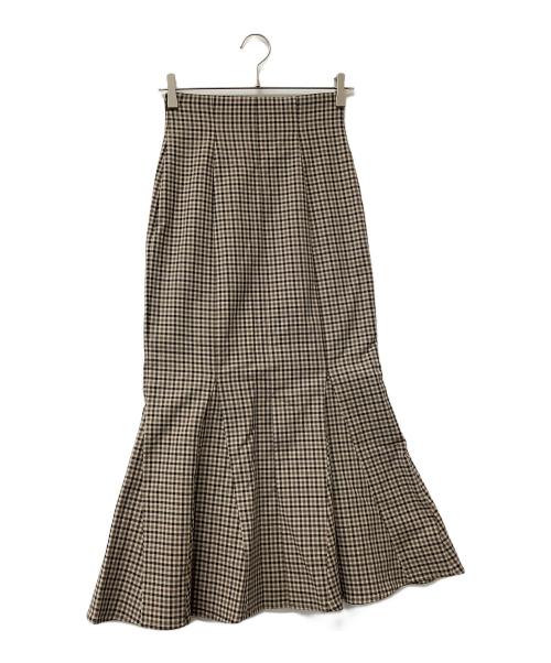 Snidel（スナイデル）Snidel (スナイデル) スカート ハイウエストマーメイドスカート ブラウン×ブラックの古着・服飾アイテム