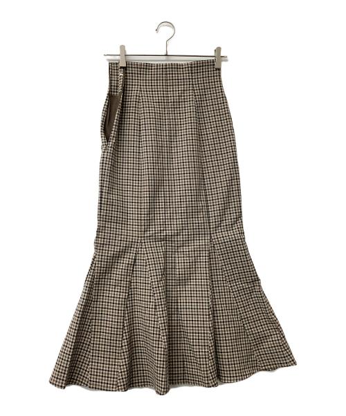 Snidel（スナイデル）Snidel (スナイデル) スカート ハイウエストマーメイドスカート ブラウン×ブラックの古着・服飾アイテム