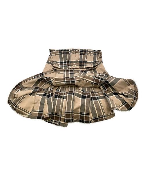 Snidel（スナイデル）Snidel (スナイデル) スカート ハイウエストタイトヘムフレアチェックスカート ブラウン×ブラックの古着・服飾アイテム