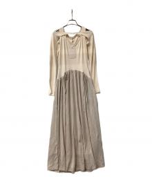 darich（ダーリッチ）の古着「ワンピース エッジデザインカットロングワンピース」｜ベージュ