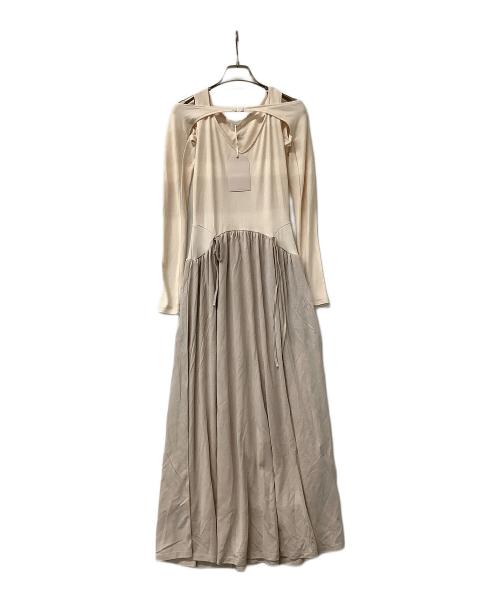 darich（ダーリッチ）darich (ダーリッチ) ワンピース エッジデザインカットロングワンピース ベージュ サイズ:Freeの古着・服飾アイテム