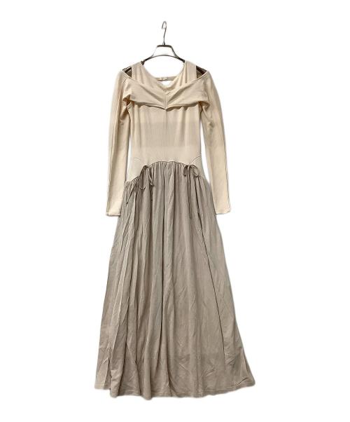 darich（ダーリッチ）darich (ダーリッチ) ワンピース エッジデザインカットロングワンピース ベージュ サイズ:Freeの古着・服飾アイテム