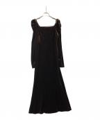 FRAY IDフレイ アイディー）の古着「ワンピース ベロアナローワンピース」｜ブラウン