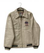 AVIREXアヴィレックス）の古着「SIGNATURE VARSITY JACKET」｜ベージュ