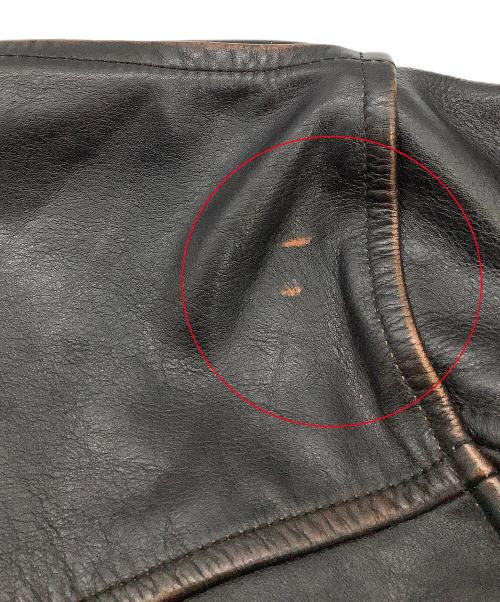 AVIREX（アヴィレックス）AVIREX (アヴィレックス) レザージャケット COWHIDE CARCOAT VINTAGE FINISH AVIREX 50th ANNIVERSARY ブラック サイズ:Mの古着・服飾アイテム